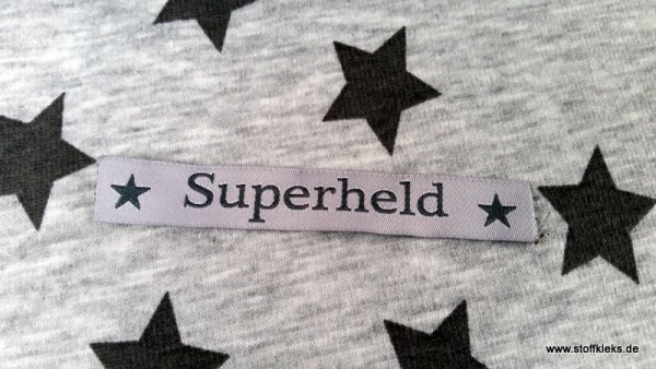 Applikation | Label | Superheld | grau