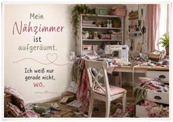 Postkarte "Nähzimmer"