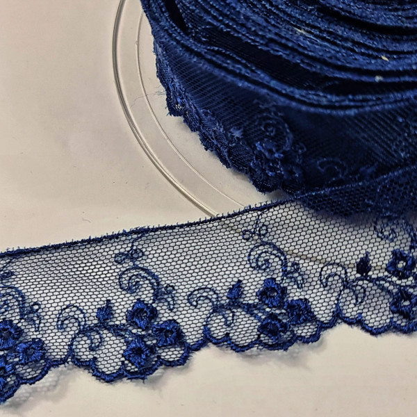 Tüllspitze | blau | ca. 33 cm