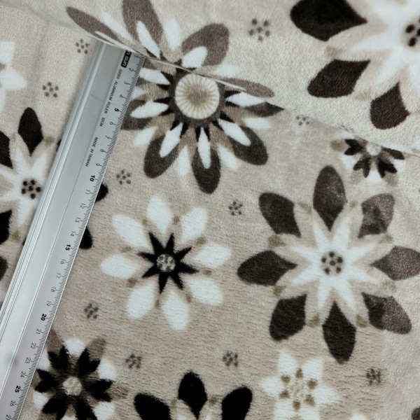 Wellnessfleece | Blüte | beige/weiß/braun