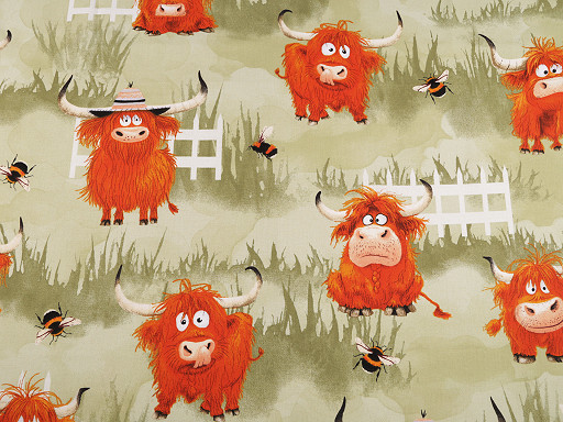 Baumwolle | bedruckt | crazy bull | grün