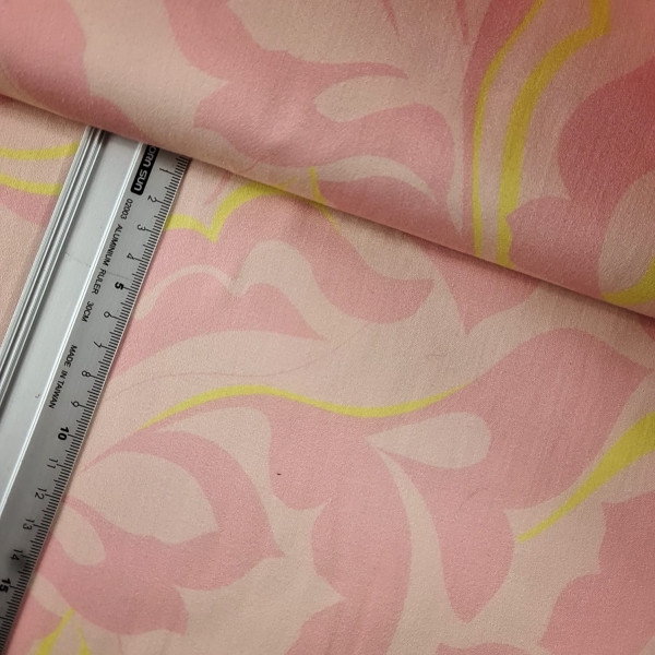 Stretch-Satin | bedruckt | dream | rosa/gelb