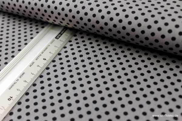 Baumwolle | bedruckt | 3mm Punkte | grau/schwarz