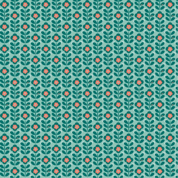 Baumwolle | bedruckt | graphic flowers | mint