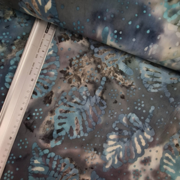 Baumwolle | bedruckt | Tie-dye| rauchblau