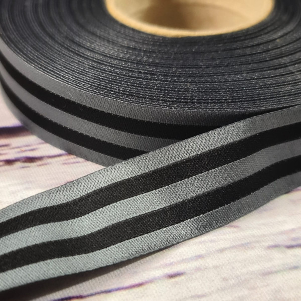 Webband | Streifen | grau/schwarz