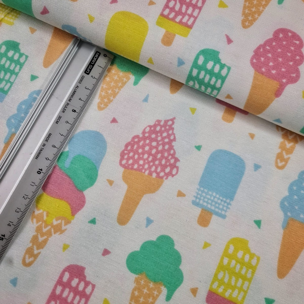 Canvas | Baumwolle | bedruckt | Eis | weiß