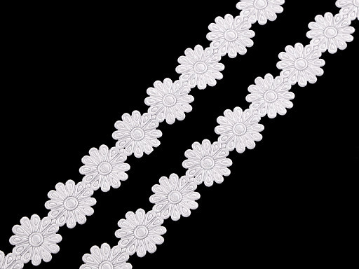 Satinborte | Blümchen | weiß | 2 cm