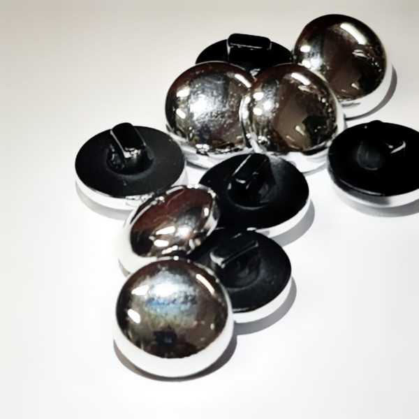 1 Knopf | Kunststoff | Öse | ca.13mm | silber