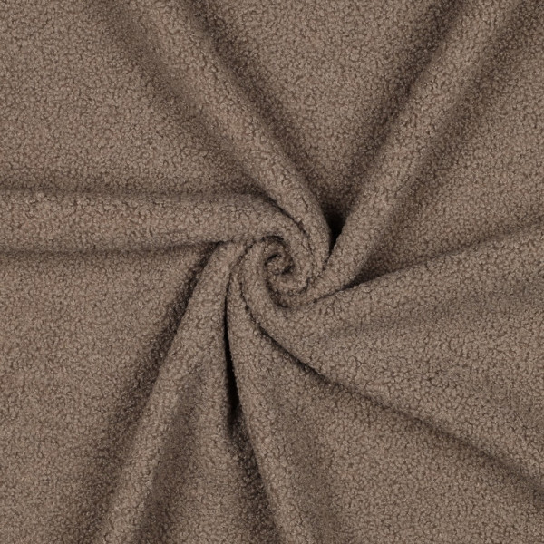 Bouclé mit Fleece Abseite | taupe