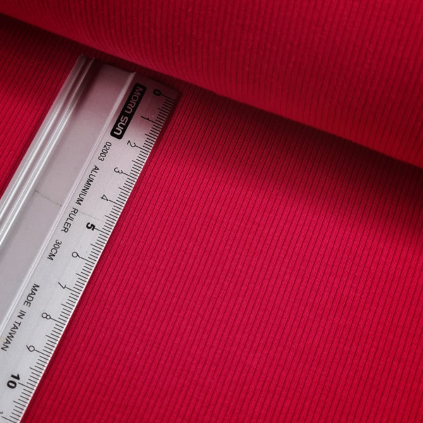 Rippjersey | fein | Uni | rubinrot