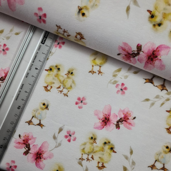 BIO - Jersey | bedruckt | Küken | weiß