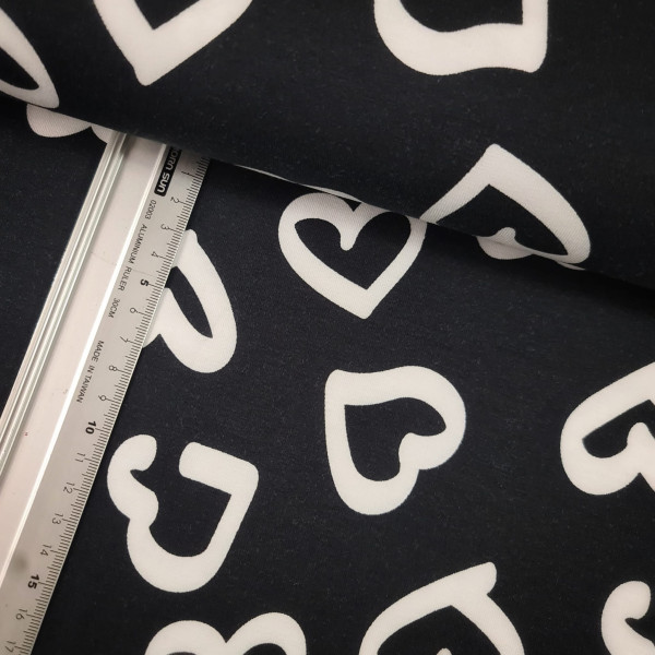 Jersey | bedruckt | hearts | schwarz