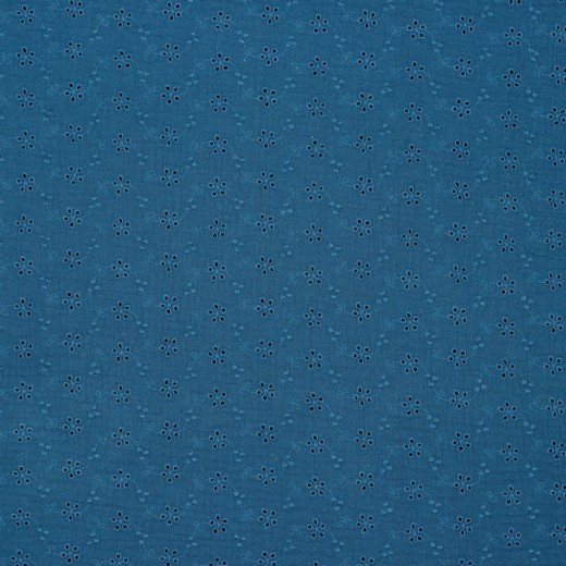 Baumwolle | double gauze/Musselin | bestickt | EMBROIDERY Blume | indigo