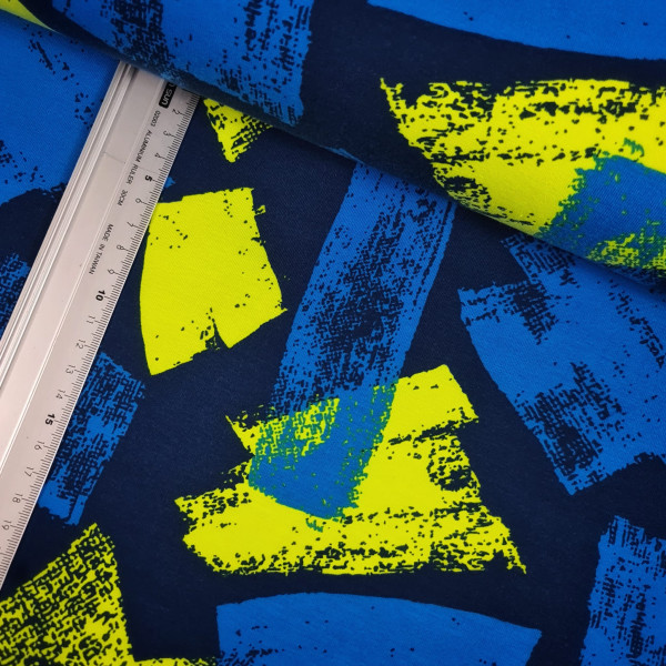 Jersey | bedruckt | Muster | blau/bunt
