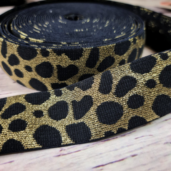 Gummiband | LEO | Lurex | gold | 4cm