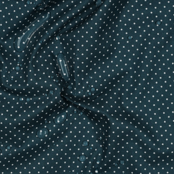 beschichtete Baumwolle / Wachstuchstück | 1mm Punkte | petrol