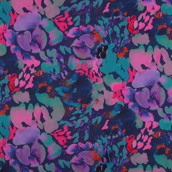 Baumwoll Satin | bedruckt | Nerida Hansen | presence | navy