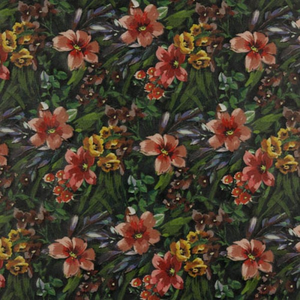 Kunstleder | Wildleder | floral | schwarz