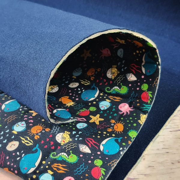 EcoBaFo | bedruckt | Meerestiere | blau