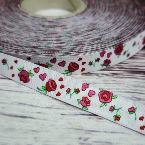 Webband | bed of roses | weiß