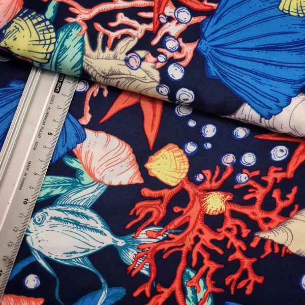 Viskose | bedruckt | under water | blau/bunt