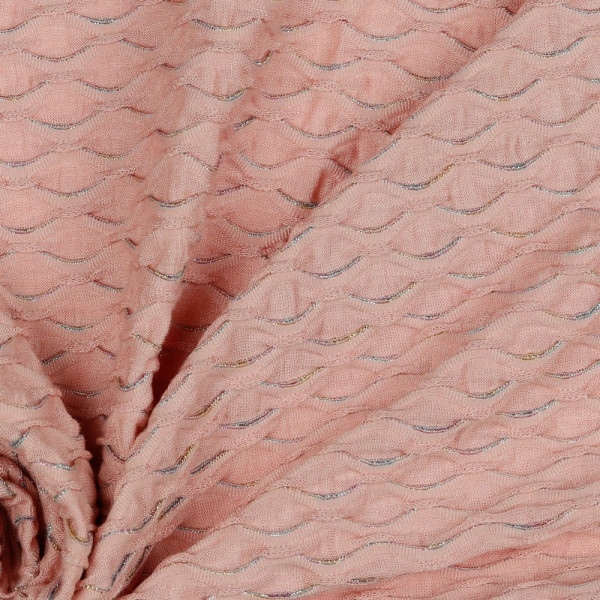 Jacquard - Jersey | glitter waves | rosa