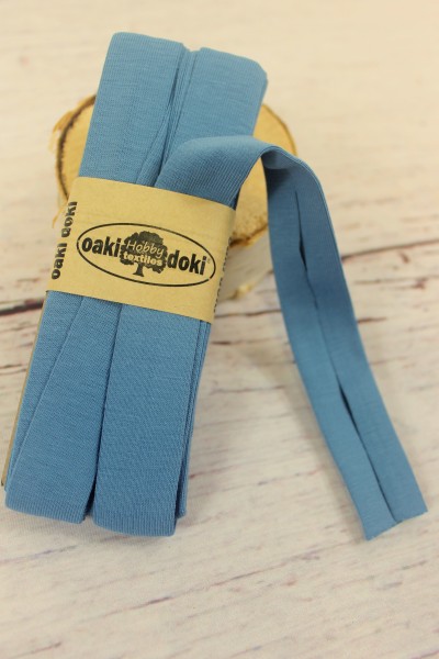 Bias Jersey Schrägband/Einfassband | 40 / 20mm | 3m | Nr. 004 | rauchblau