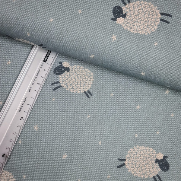 Canvas | Baumwolle | bedruckt | Schafe | hellblau