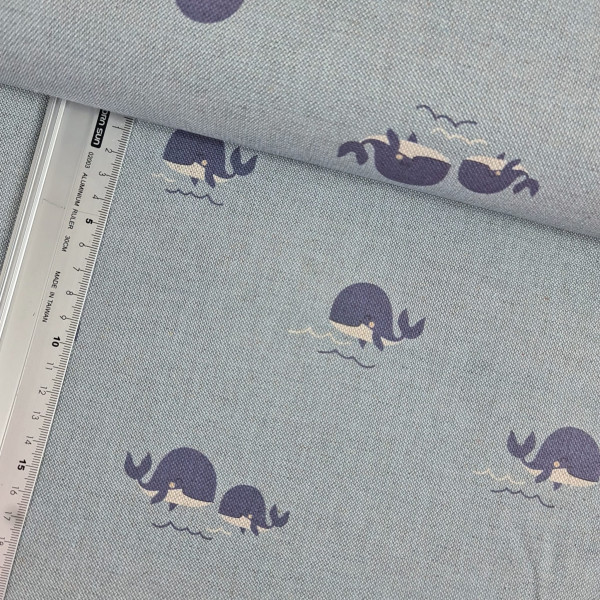 Canvas | Baumwolle | bedruckt | Wale | blau