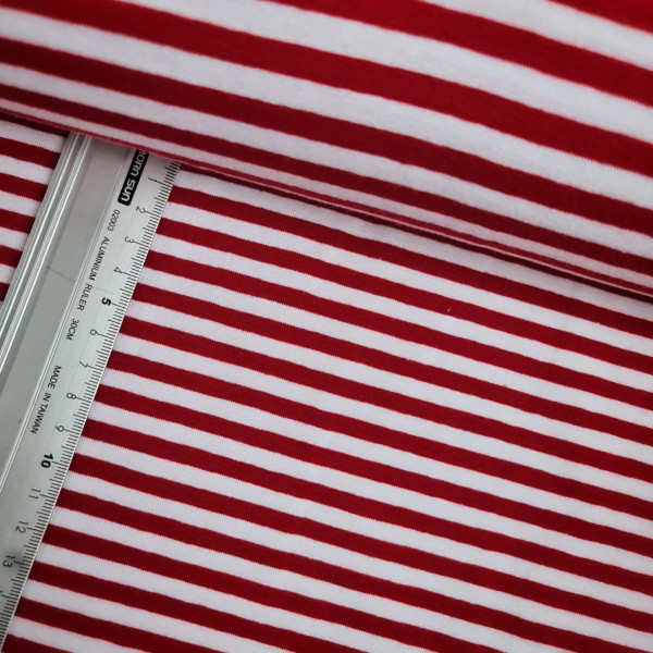 Jersey | bedruckt | gestreift | rot/weiß