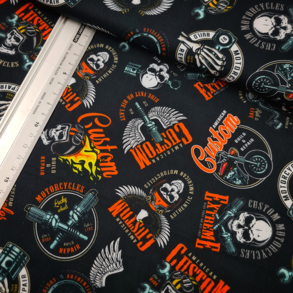 Baumwolle | bedruckt | Robert Kaufmann | Custom | schwarz/bunt