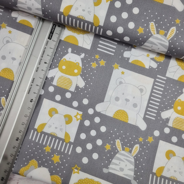 Baumwolle | bedruckt | all my friends | grau/bunt