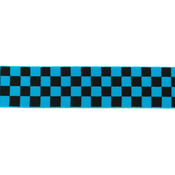 Gummiband | Karo | aqua | 4cm