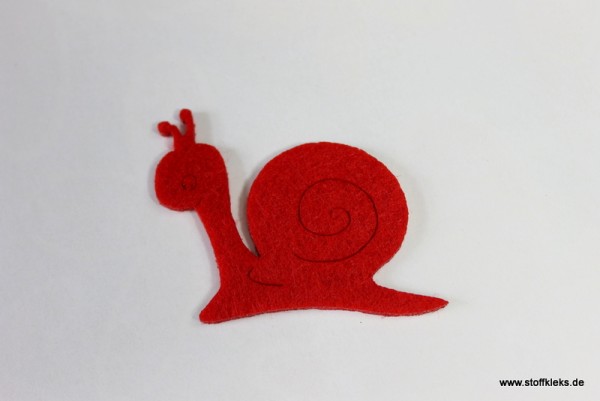 Filzapplikation | Schnecke | rot