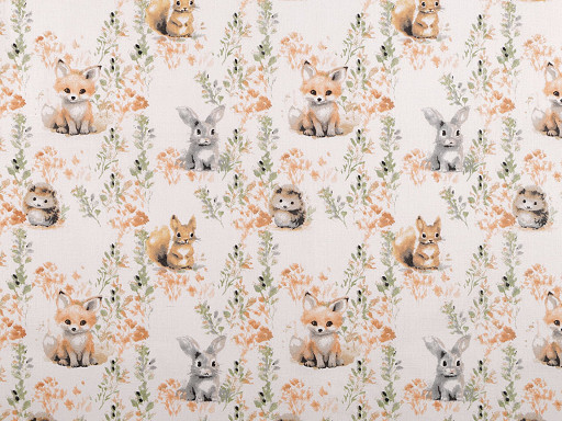 Baumwolle | bedruckt | Waldfreunde | weiß