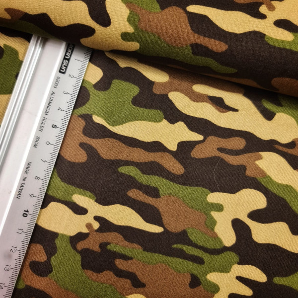 Baumwolle | bedruckt | camouflage | braun/grün