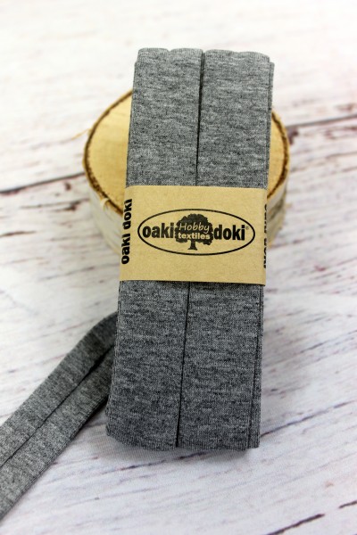Bias Jersey Schrägband/Einfassband | 40 / 20mm | 3m | Nr. 067 | grau melange