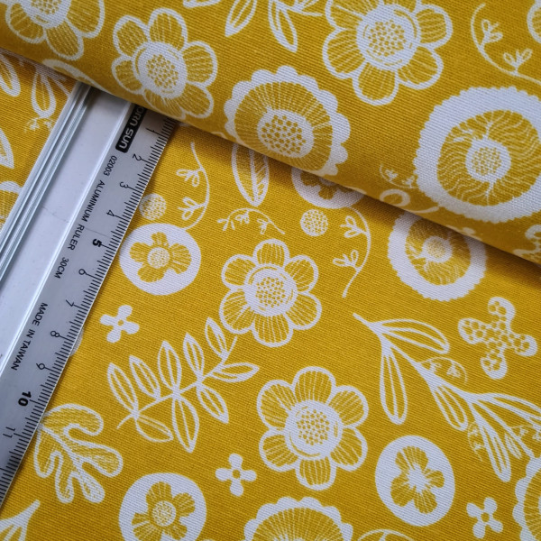 Canvas | Baumwolle | bedruckt | Spring | gelb