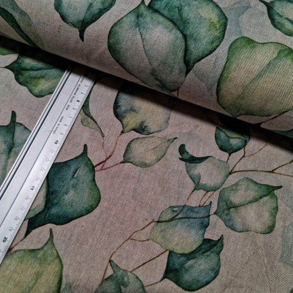 Canvas | Baumwolle | bedruckt | Eukalyptus | natur