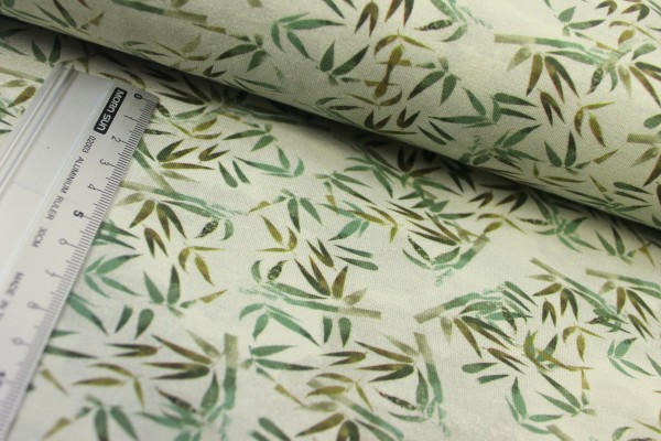 Jersey | bedruckt | Bambus | grau/grün
