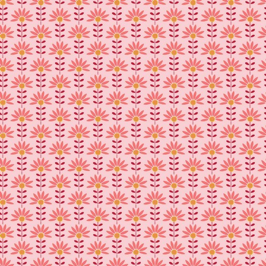 beschichtete Baumwolle / Wachstuchstück | graphic flowers | rosa