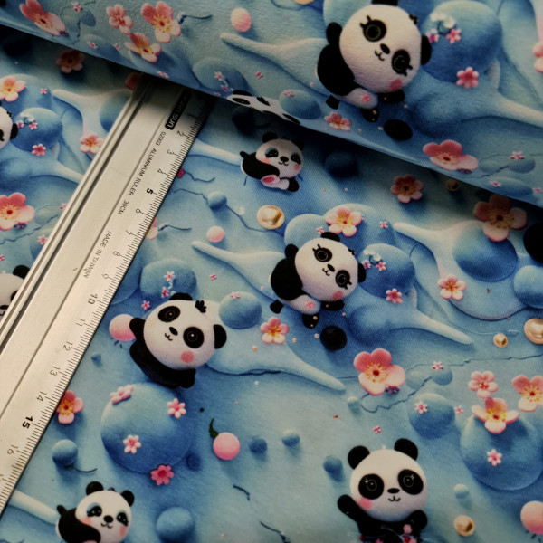 Jersey | bedruckt | lovely Panda | bunt