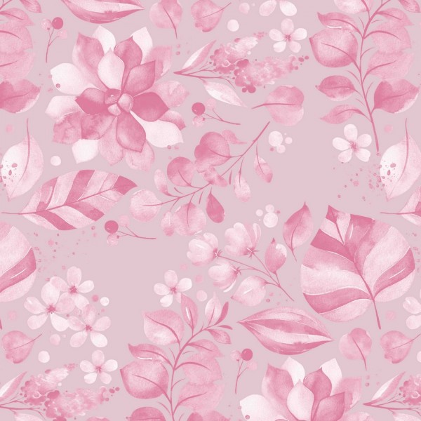Jersey | bedruckt | FLOWERS | rosa