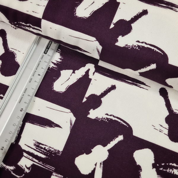 Canvas | Baumwolle | bedruckt | music | lila/weiß