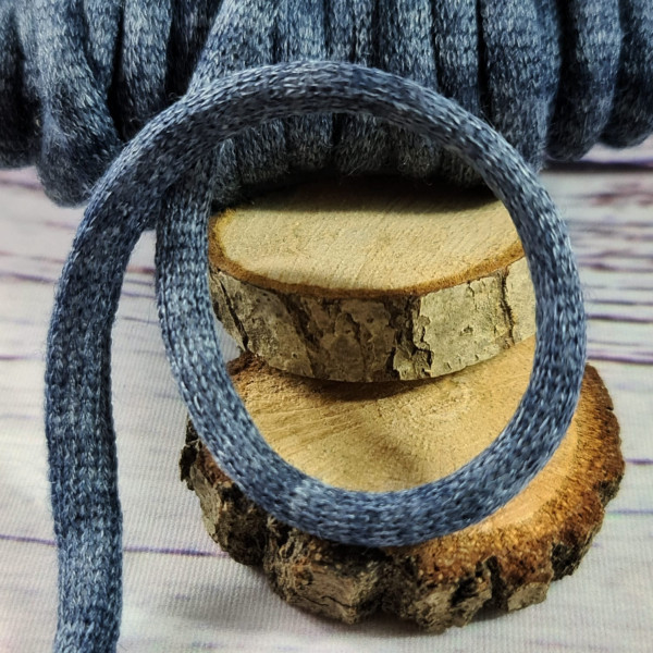 Kordel | gestrickt | weich | 6mm | melange blau