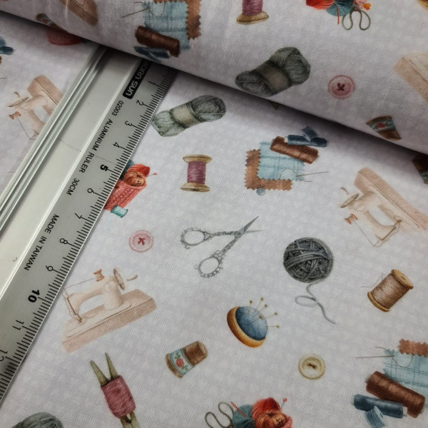 Baumwolle | bedruckt | sewing | weiß