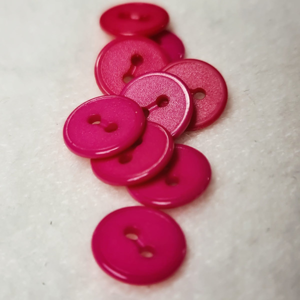 6 Knöpfe | Kunststoff | 2-Loch | lovley | ca. 12mm | pink