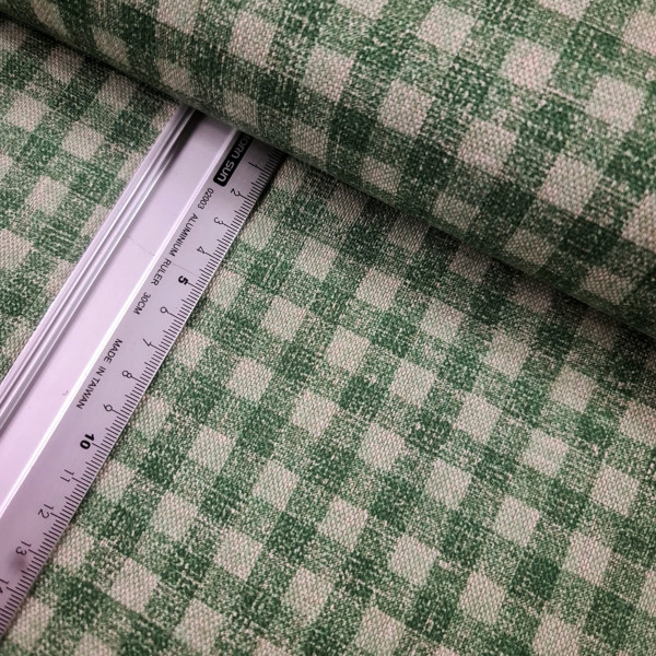 Canvas | Baumwolle | bedruckt | check | grün/natur