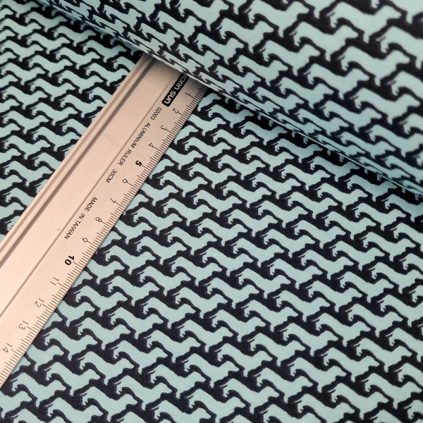 Jersey | bedruckt | Dackel | hellblau/schwarz